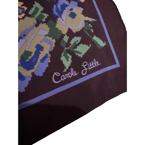 VTG Carol Little 100% Silk Square Scarf – Vintage Designer Print - Picture 2 of 4